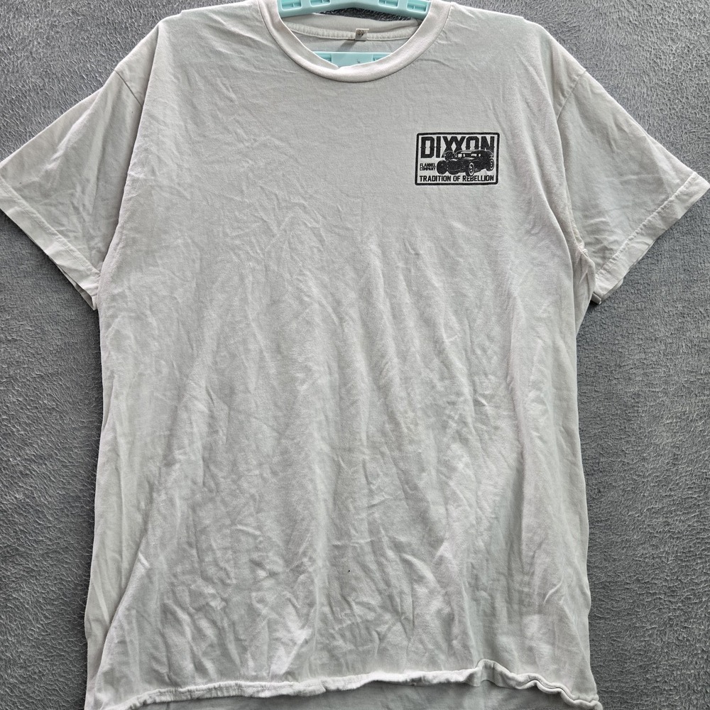 Dixxon Men Shirt‎ L White Car Tradition Of Rebellion Logo Short Sleeve